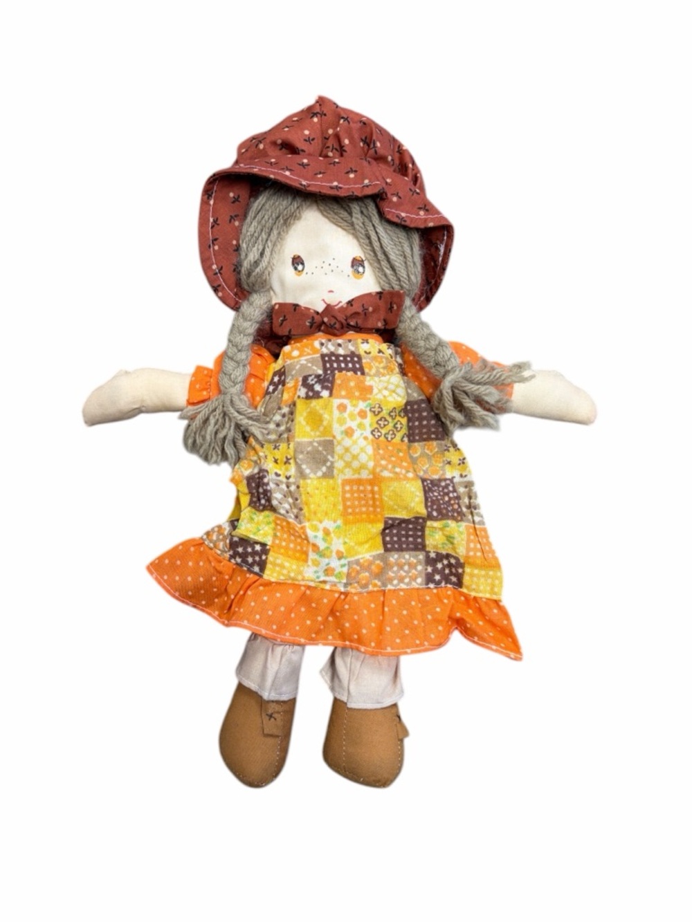 Vintage Holly Hobbie Style 13” Rag Doll Cuddle Wit